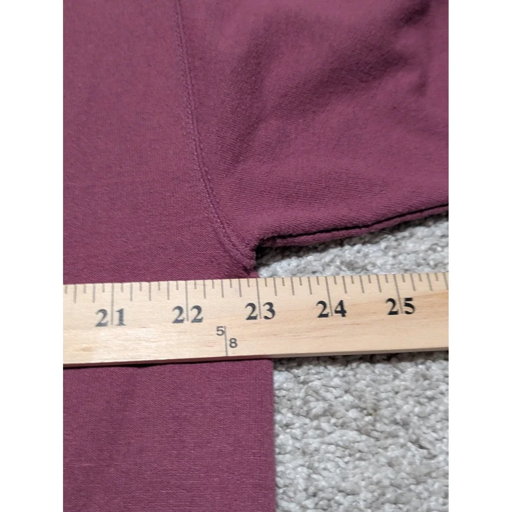 Morning Sun Sweatshirt Women Large Burgundy VTG Fall Leaves Double Collar 90s - Picture 5 of 6